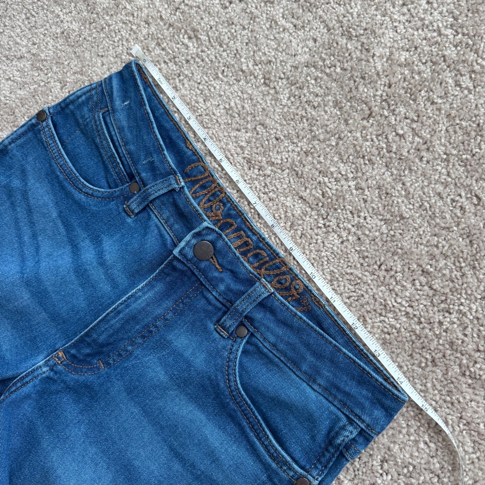 Wrangler Retro High Rise Trouser Boot Jeans Womens 27x34 Blue Denim 1011MPEAB - Picture 7 of 10